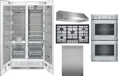 6 Piece Package Includes Refrigerator, Freezer, Cooktop, Wall Oven, Hood And Dishwasher