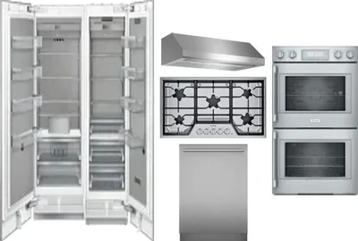 6 Piece Package Includes Refrigerator, Freezer, Cooktop, Wall Oven, Hood And Dishwasher