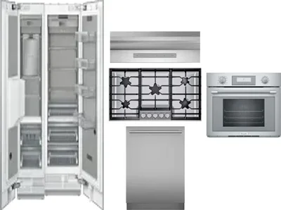 6 Piece Package Includes Refrigerator, Freezer, Cooktop, Wall Oven, Hood And Dishwasher