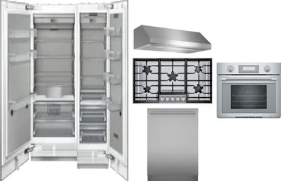 6 Piece Package Includes Refrigerator, Freezer, Cooktop, Wall Oven, Hood And Dishwasher