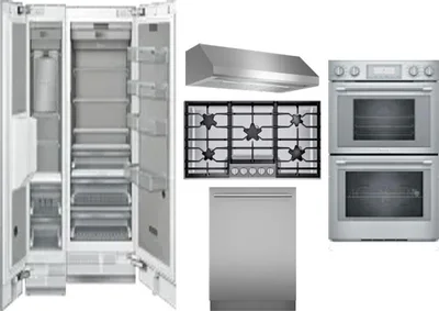 6 Piece Package Includes Refrigerator, Freezer, Cooktop, Wall Oven, Hood And Dishwasher