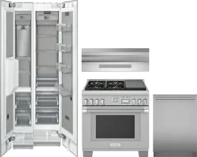 5 Piece Package Includes Refrigerator, Freezer, Range, Hood And Dishwasher