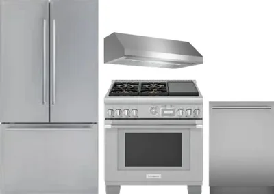 4 Piece Package Includes Refrigerator, Range, Hood And Dishwasher