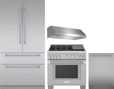 4 Piece Package Includes Refrigerator, Range, Hood And Dishwasher