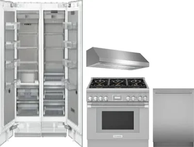 5 Piece Package Includes Refrigerator, Freezer, Range, Hood And Dishwasher