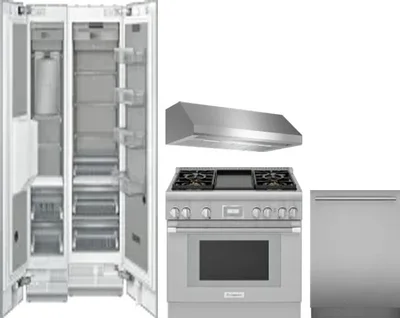 5 Piece Package Includes Refrigerator, Freezer, Range, Hood And Dishwasher