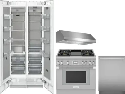 5 Piece Package Includes Refrigerator, Freezer, Range, Hood And Dishwasher