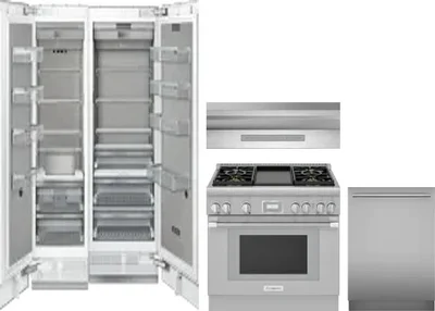 5 Piece Package Includes Refrigerator, Freezer, Range, Hood And Dishwasher