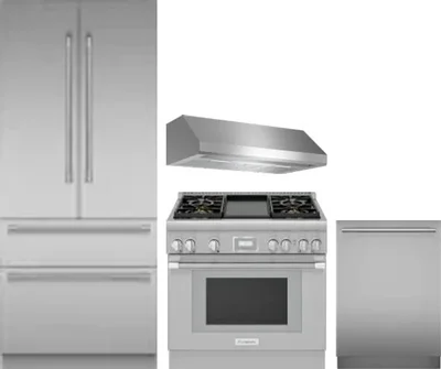 4 Piece Package Includes Refrigerator, Range, Hood And Dishwasher