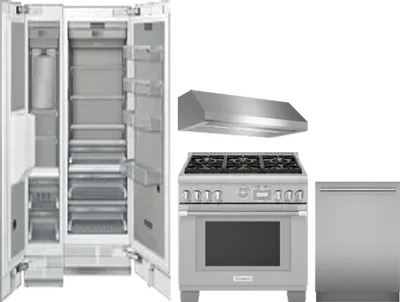 5 Piece Package Includes Refrigerator, Freezer, Range, Hood And Dishwasher