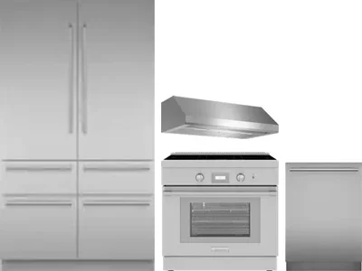 4 Piece Package Includes Refrigerator, Range, Hood And Dishwasher