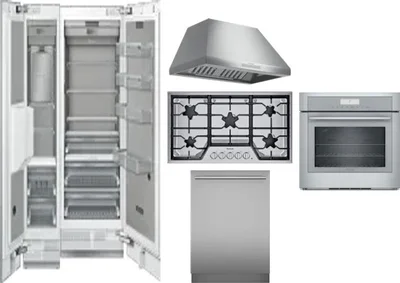 6 Piece Package Includes Refrigerator, Freezer, Cooktop, Wall Oven, Hood And Dishwasher