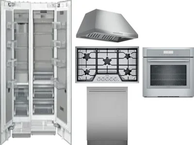 6 Piece Package Includes Refrigerator, Freezer, Cooktop, Wall Oven, Hood And Dishwasher