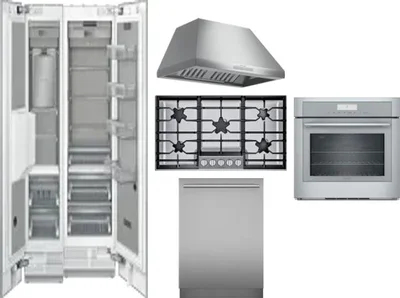 6 Piece Package Includes Refrigerator, Freezer, Cooktop, Wall Oven, Hood And Dishwasher