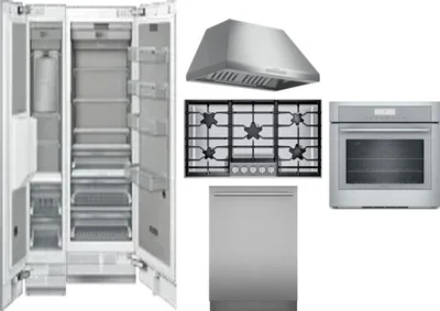 6 Piece Package Includes Refrigerator, Freezer, Cooktop, Wall Oven, Hood And Dishwasher