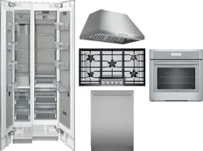6 Piece Package Includes Refrigerator, Freezer, Cooktop, Wall Oven, Hood And Dishwasher