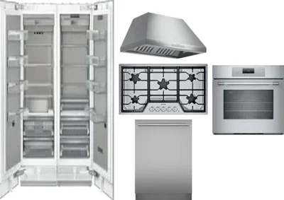 6 Piece Package Includes Refrigerator, Freezer, Cooktop, Wall Oven, Hood And Dishwasher