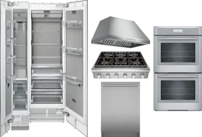 6 Piece Package Includes Refrigerator, Freezer, Cooktop, Wall Oven, Hood And Dishwasher
