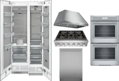 6 Piece Package Includes Refrigerator, Freezer, Cooktop, Wall Oven, Hood And Dishwasher