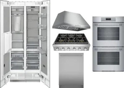6 Piece Package Includes Refrigerator, Freezer, Cooktop, Wall Oven, Hood And Dishwasher