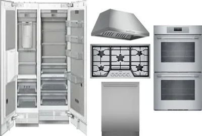 6 Piece Package Includes Refrigerator, Freezer, Cooktop, Wall Oven, Hood And Dishwasher