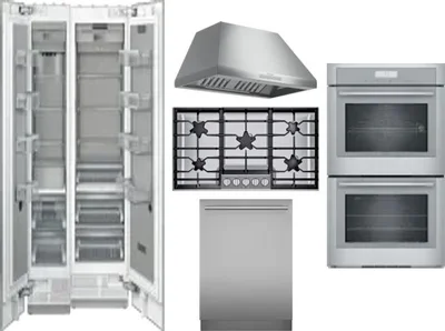 6 Piece Package Includes Refrigerator, Freezer, Cooktop, Wall Oven, Hood And Dishwasher
