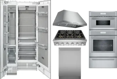 6 Piece Package Includes Refrigerator, Freezer, Cooktop, Wall Oven, Hood And Dishwasher