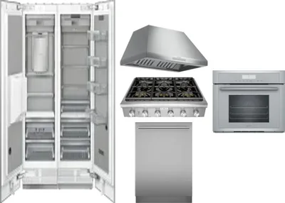 6 Piece Package Includes Refrigerator, Freezer, Cooktop, Wall Oven, Hood And Dishwasher