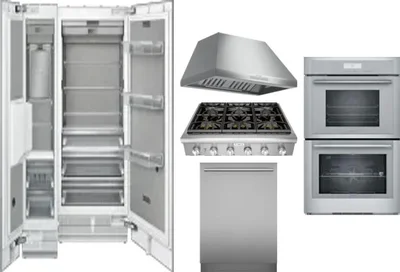 6 Piece Package Includes Refrigerator, Freezer, Cooktop, Wall Oven, Hood And Dishwasher