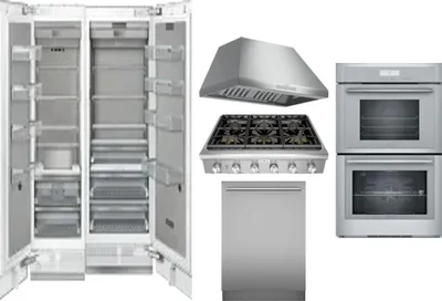 6 Piece Package Includes Refrigerator, Freezer, Cooktop, Wall Oven, Hood And Dishwasher