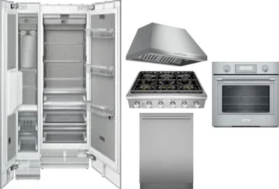 6 Piece Package Includes Refrigerator, Freezer, Cooktop, Wall Oven, Hood And Dishwasher
