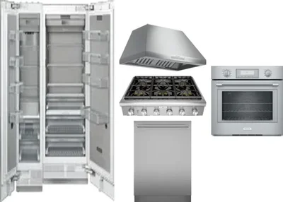 6 Piece Package Includes Refrigerator, Freezer, Cooktop, Wall Oven, Hood And Dishwasher
