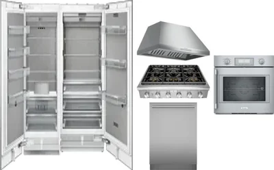 6 Piece Package Includes Refrigerator, Freezer, Cooktop, Wall Oven, Hood And Dishwasher