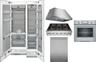 6 Piece Package Includes Refrigerator, Freezer, Cooktop, Wall Oven, Hood And Dishwasher