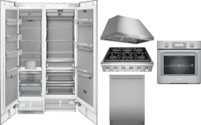 6 Piece Package Includes Refrigerator, Freezer, Cooktop, Wall Oven, Hood And Dishwasher