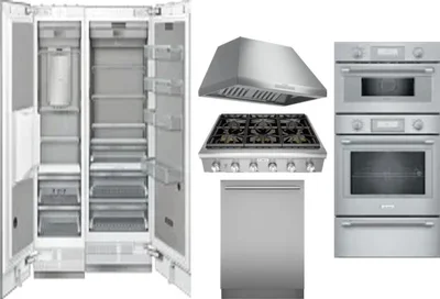 6 Piece Package Includes Refrigerator, Freezer, Cooktop, Wall Oven, Hood And Dishwasher