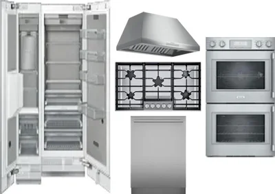 6 Piece Package Includes Refrigerator, Freezer, Cooktop, Wall Oven, Hood And Dishwasher