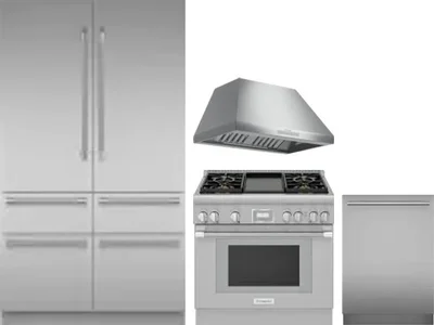 4 Piece Package Includes Refrigerator, Range, Hood And Dishwasher