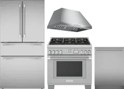 4 Piece Package Includes Refrigerator, Range, Hood And Dishwasher
