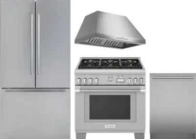 4 Piece Package Includes Refrigerator, Range, Hood And Dishwasher
