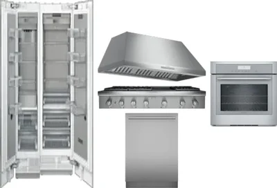 6 Piece Package Includes Refrigerator, Freezer, Cooktop, Wall Oven, Hood And Dishwasher