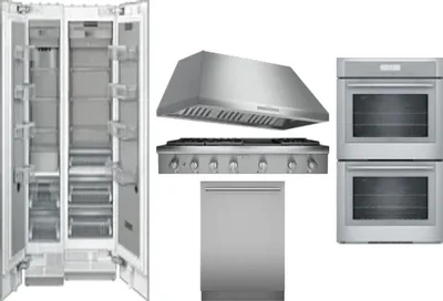 6 Piece Package Includes Refrigerator, Freezer, Cooktop, Wall Oven, Hood And Dishwasher