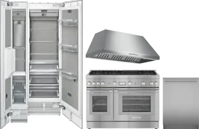 5 Piece Package Includes Refrigerator, Freezer, Range, Hood And Dishwasher