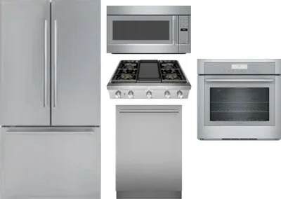 5 Piece Package Includes Refrigerator, Cooktop, Wall Oven, Microwave And Dishwasher