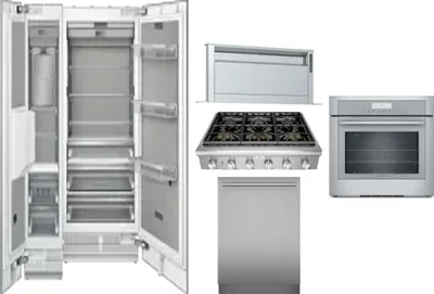 6 Piece Package Includes Refrigerator, Freezer, Cooktop, Wall Oven, Hood And Dishwasher
