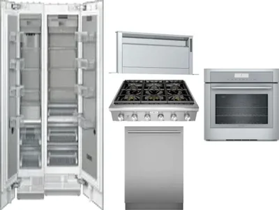 6 Piece Package Includes Refrigerator, Freezer, Cooktop, Wall Oven, Hood And Dishwasher