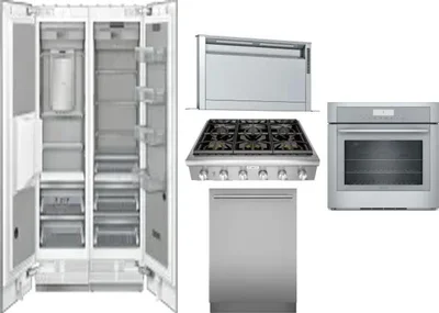 6 Piece Package Includes Refrigerator, Freezer, Cooktop, Wall Oven, Hood And Dishwasher