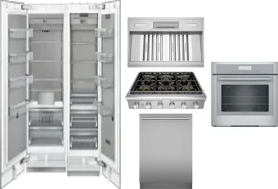 6 Piece Package Includes Refrigerator, Freezer, Cooktop, Wall Oven, Hood And Dishwasher