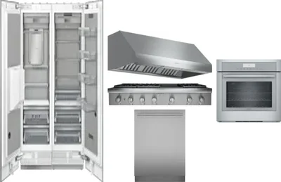 6 Piece Package Includes Refrigerator, Freezer, Cooktop, Wall Oven, Hood And Dishwasher