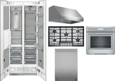 6 Piece Package Includes Refrigerator, Freezer, Cooktop, Wall Oven, Hood And Dishwasher
